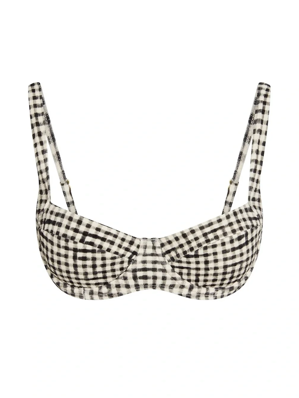 Monday Swimwear SORRENTO TOP - BLACK GINGHAM - size petite NWT!